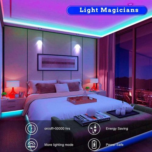 Smart LED Strip Lights Color Changing 32.8ft/10M Flexible 5050 RGB Led Lights Kit with Remote Easy Installation for TV Backlight Bedroom Multicolor Decoration