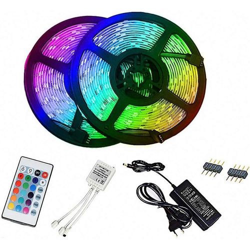 Smart LED Strip Lights Color Changing 32.8ft/10M Flexible 5050 RGB Led Lights Kit with Remote Easy Installation for TV Backlight Bedroom Multicolor Decoration