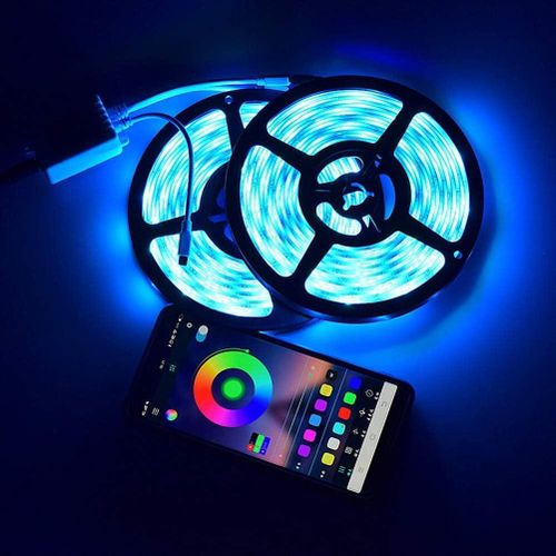 Smart LED Strip Lights Color Changing 32.8ft/10M Flexible 5050 RGB Led Lights Kit with Remote Easy Installation for TV Backlight Bedroom Multicolor Decoration