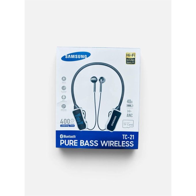 Samsung Hiress Wireless Bluetooth Neckband Earphones – Premium Stereo Sound, Deep Bass, Hands-Free Calling, Built-In Microphone, Magnetic Earbuds & Comfortable Sports Design