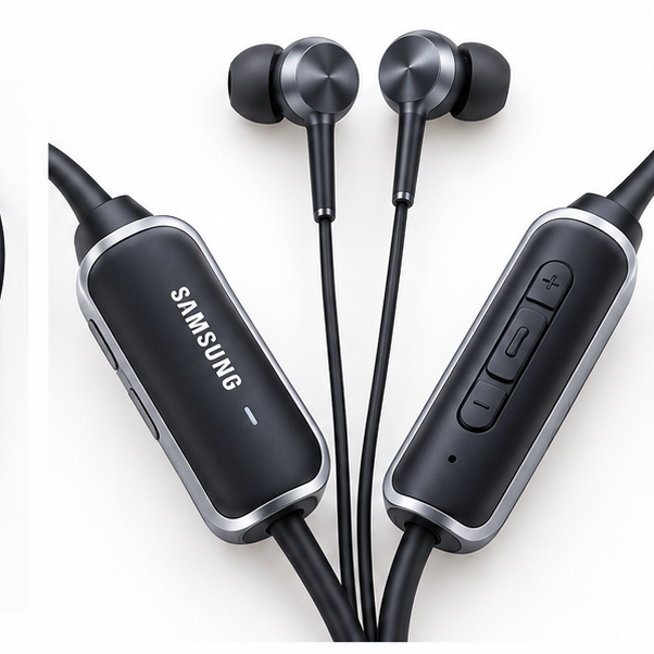 Samsung Hiress Wireless Bluetooth Neckband Earphones – Premium Stereo Sound, Deep Bass, Hands-Free Calling, Built-In Microphone, Magnetic Earbuds & Comfortable Sports Design