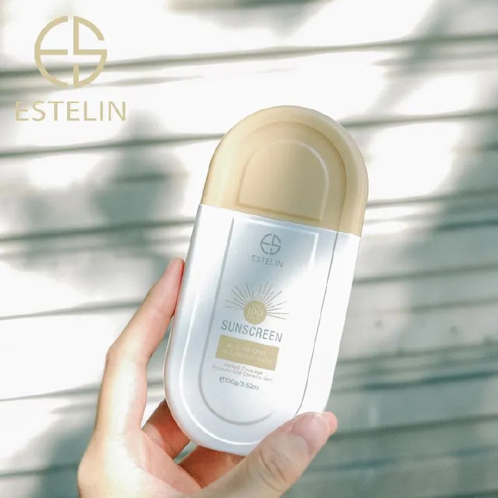 ESTELIN Sunscreen Cream (100g) All-In-One Multi-Defense Tinted SPF 100 PA+++ Sunblock UVA UVB Protection