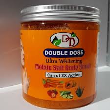 Double Dose Ultra Whitening Salt Body Scrub With Carrot 3× Action For Hydrating, Exfoliating, Nourishing, Brightening