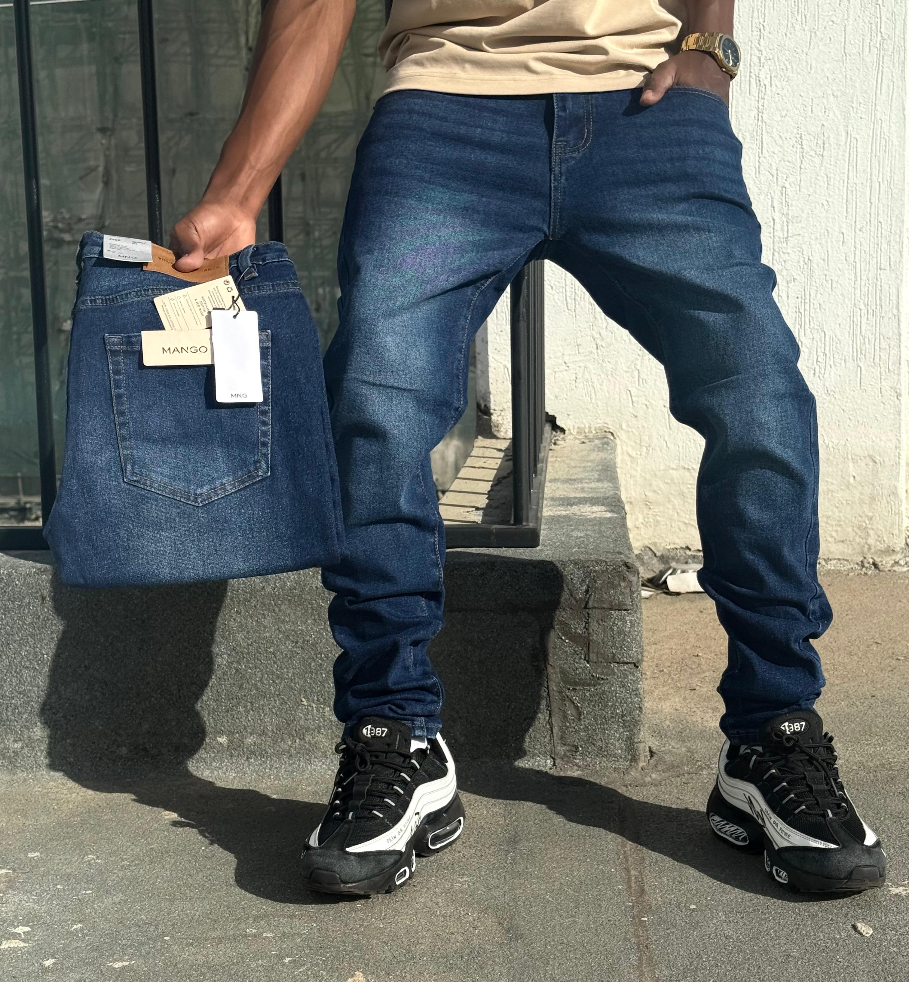 Men Quality Denim Trousers Hard Jeans Size 30–38 Durable Casual Slim Fit Straight Leg Denim Pants Comfortable Stylish Everyday Fashion Wear for Men