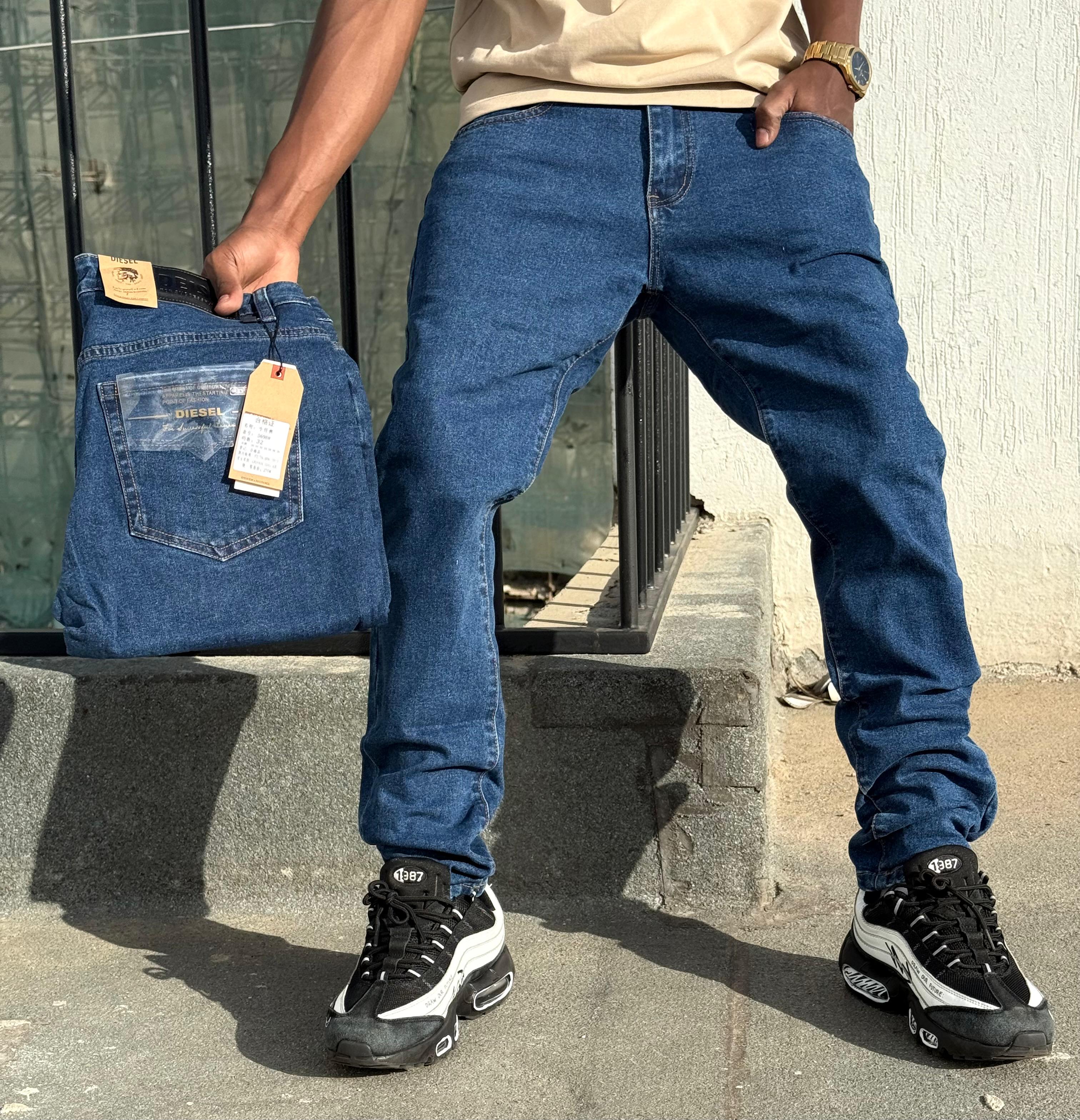 Men Quality Denim Trousers Hard Jeans Size 30–38 Durable Casual Slim Fit Straight Leg Denim Pants Comfortable Stylish Everyday Fashion Wear for Men
