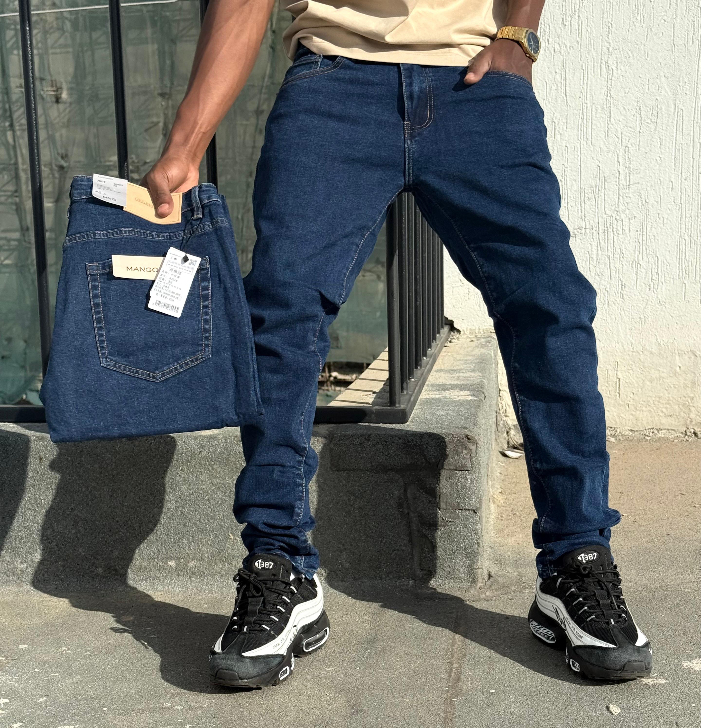 Men Quality Denim Trousers Hard Jeans Size 30–38 Durable Casual Slim Fit Straight Leg Denim Pants Comfortable Stylish Everyday Fashion Wear for Men