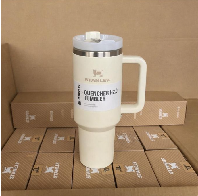 Stanley Original Tumbler / Insulated Vacuum Stainless Steel Stunley Cup / Mug 1200mls -Cream Double-wall vacuum insulation is good for keeping drinks hot and cold