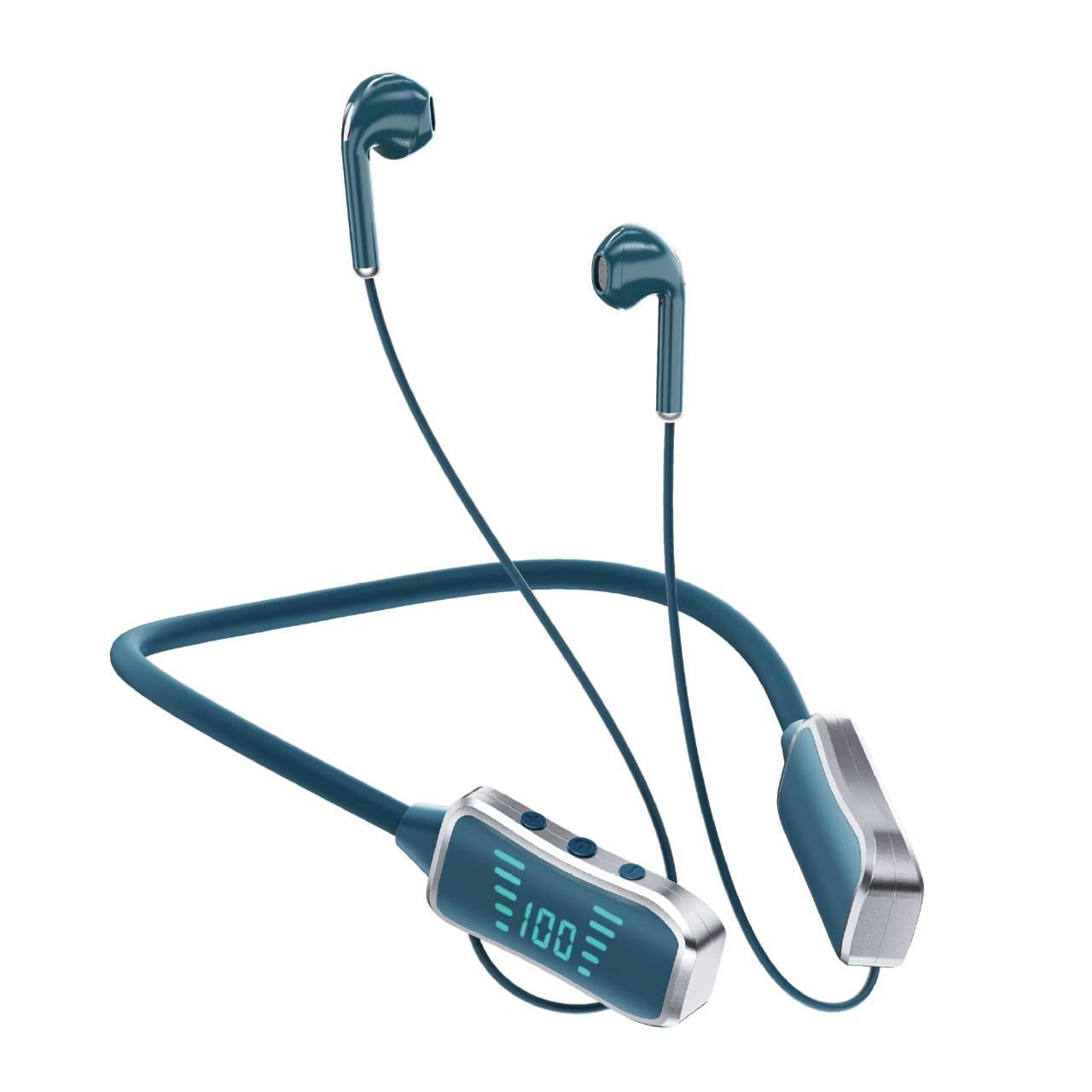 Kin KL50 Wireless Neckband Headphones – 48H Long Endurance Battery, LED Power Display, Bluetooth & TF Card Playback – Ergonomic Sports Earphones