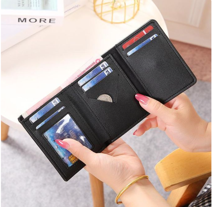 STY Women Short Wallet Ladies Coin Purse Tri-fold Geometric Patterns WalletMulti-card slot design: This wallet adopts a multi-card design. It can conveniently store and categorize various cards,