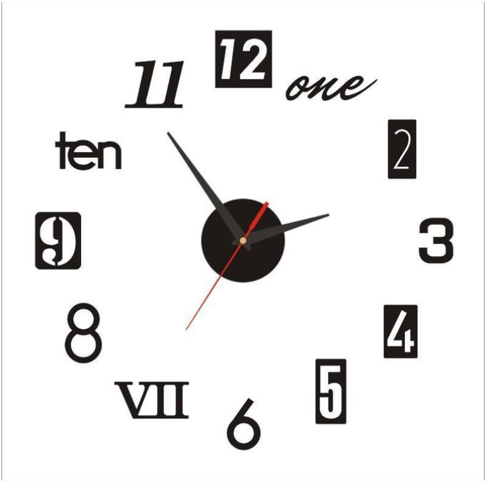 DIY office wall decoration wall clock 3D luminous wall clock wall clock wall decoration home silent clock living room - 40cm