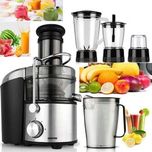 Geepas 800W 4-in-1 Heavy Duty Blender & Juice Extractor System – Professional Stainless Steel Kitchen Food Processor with Multi-Jar Attachments for Blending, Juicing, Grinding & Chopping GSB44016