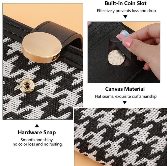 STY Women Short Wallet Ladies Coin Purse Tri-fold Geometric Patterns WalletMulti-card slot design: This wallet adopts a multi-card design. It can conveniently store and categorize various cards,