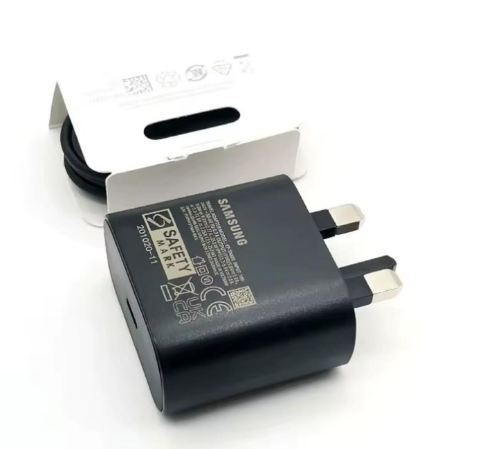 Samsung 25W Super Fast Charger – USB Type-C Adapter And C To C Usb For Galaxy S, A & Note Series Fast Charging, Durable, Travel Ready – Black