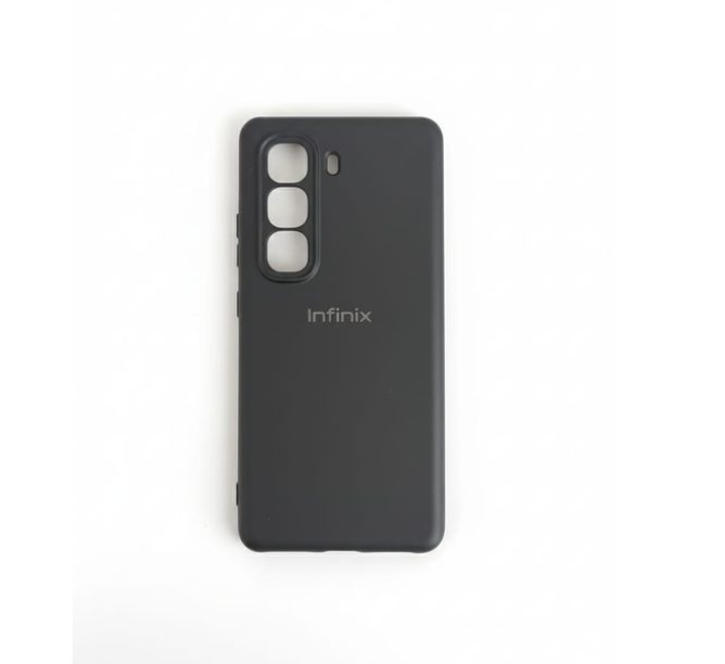 Infinix Hot 60 Pro Luxury Soft Rubber Liquid Silicone Skin Touch Feel Cover Case Black