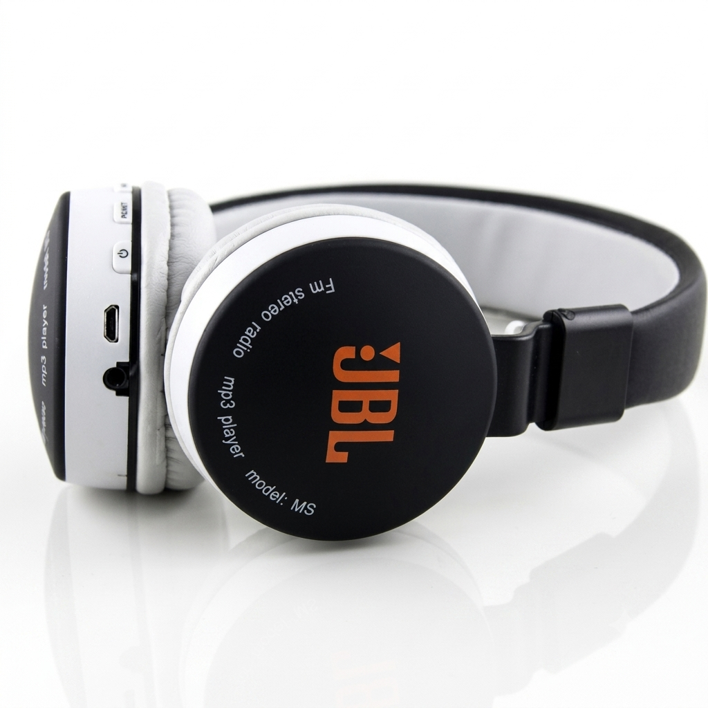 JBL MS-881A Wireless Bluetooth Headphones - Deep Bass, Built-in FM Radio, Micro SD MP3 Player & Hands-Free Mic