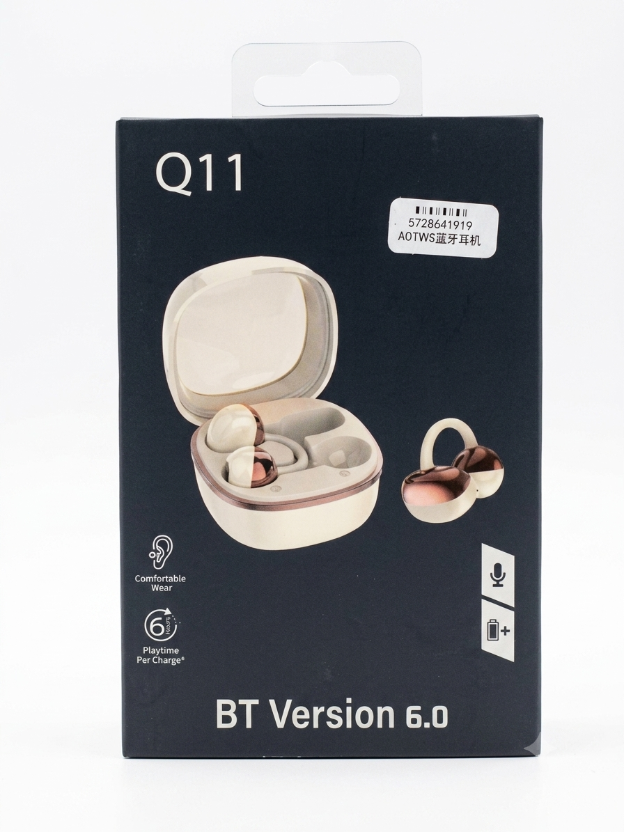 Q11 TWS Open-Ear Clip-On Earbuds | Next-Gen Bluetooth 6.0, Elegant Rose Gold Accents & Comfortable All-Day Wear