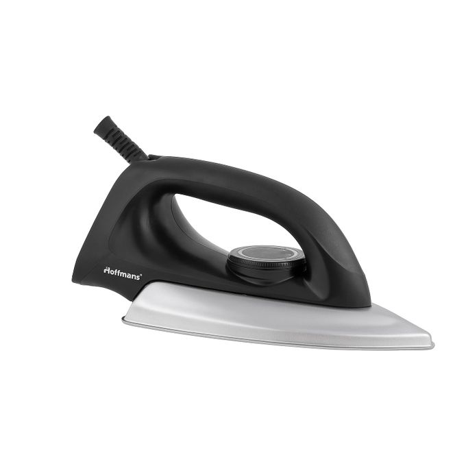 Hoffmans HM-9035 Dry Flat Iron - 1200W Electric Clothes Press with Non-Stick Soleplate & Adjustable Temperature Control - Silver & Black