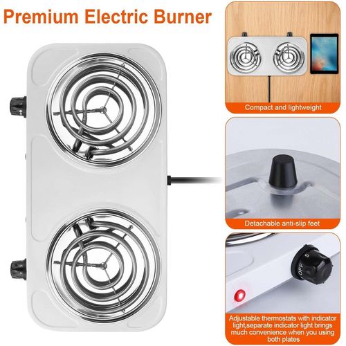 JX-2020B Double Electric Hot Plate Cooker – Fast Heating Portable Dual Burner Stove