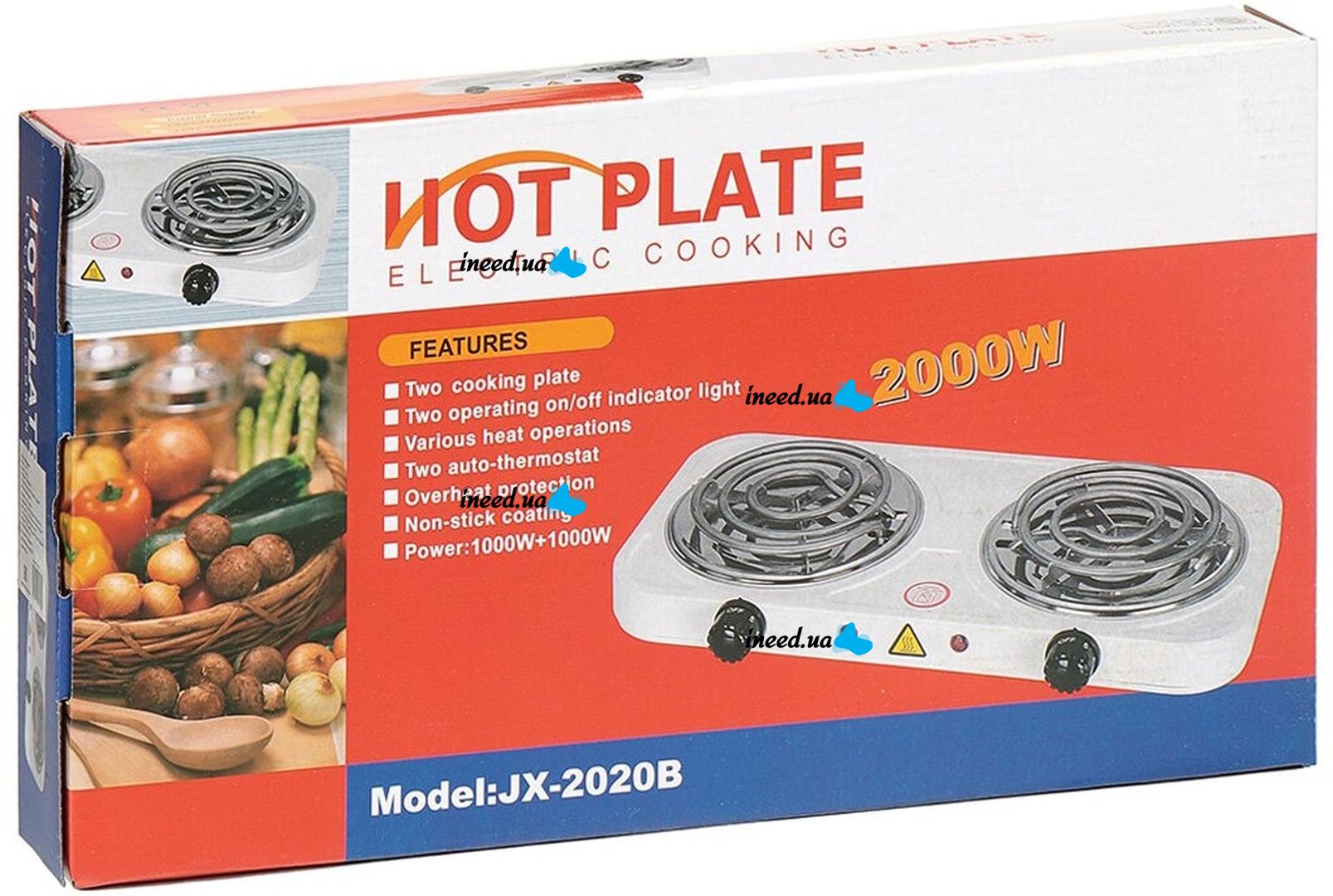 JX-2020B Double Electric Hot Plate Cooker – Fast Heating Portable Dual Burner Stove