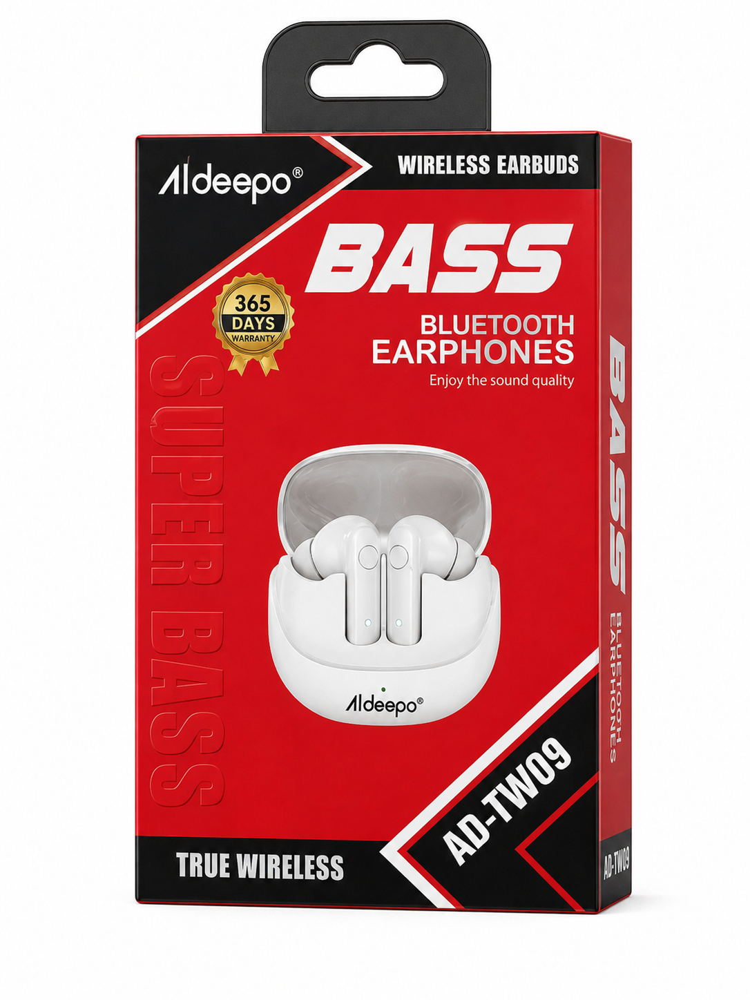 Aldeepo AD-TW09 True Wireless Bluetooth Earphones – Super Bass Stereo Earbuds with Charging Case