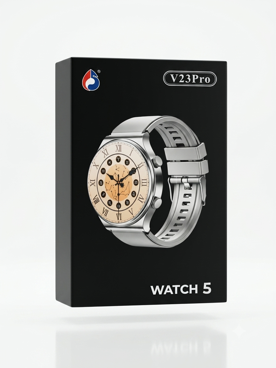 Watch 5 V23 Pro Smartwatch - Constellation Dial, Bluetooth Calling, Fitness & Health Tracker - Brand New