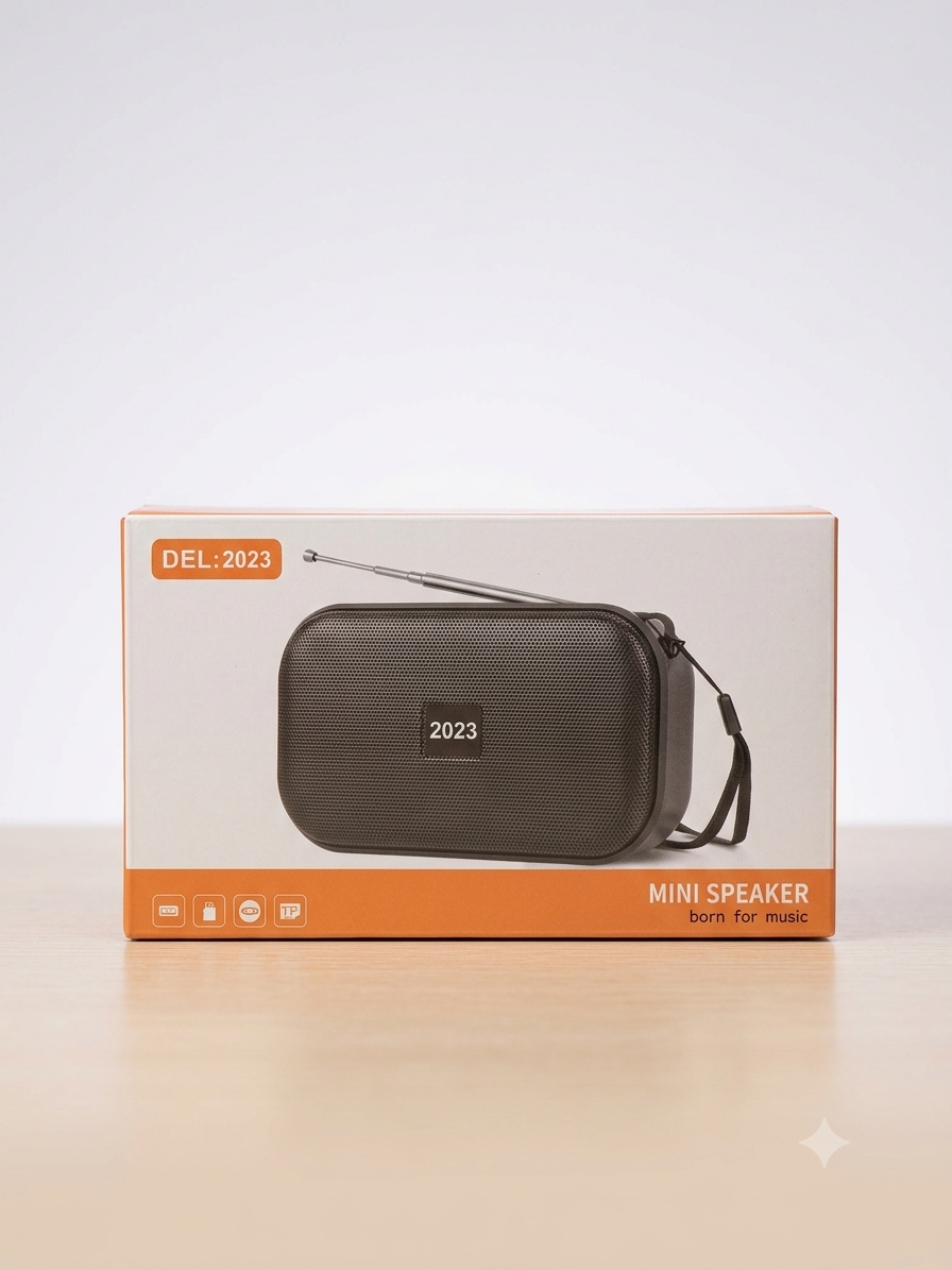 Model 2023 Portable Mini Wireless Bluetooth Speaker with FM Radio, TF Card & USB Playback (Black)