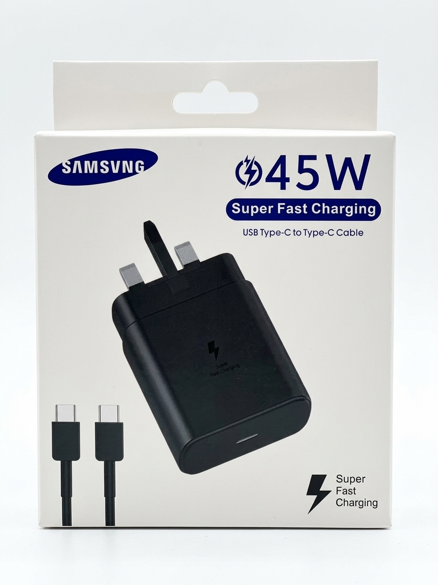 Samsung 45W Super Fast Charging Adapter with USB-C to Type-C Cable – Black