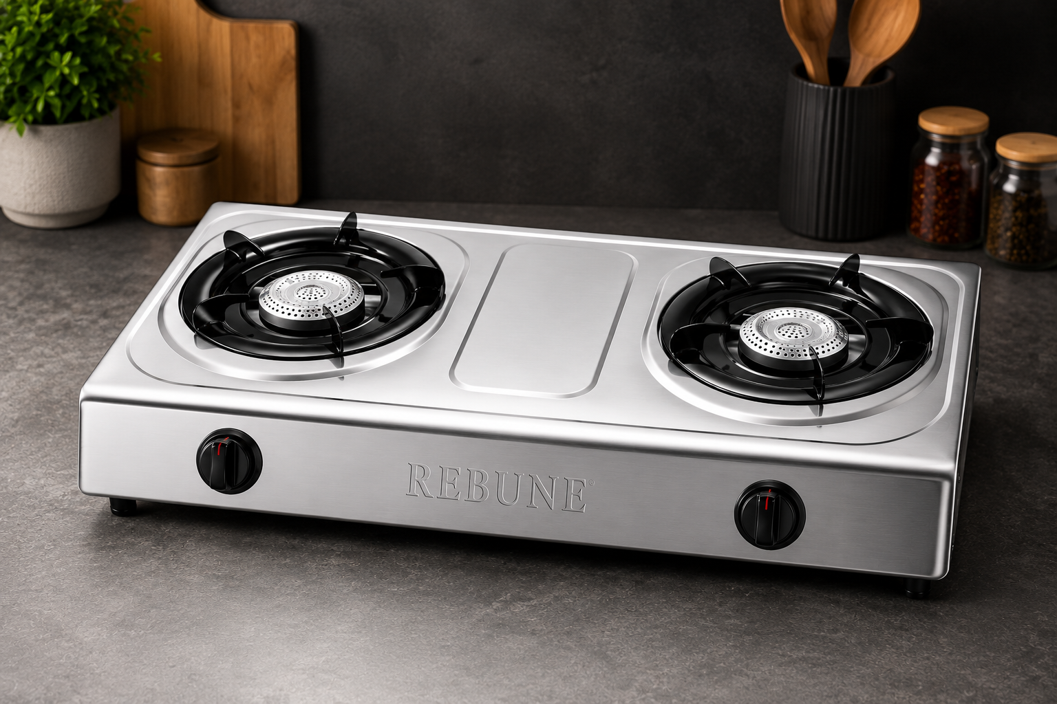 🔥 Ultimate Rebune Table Top Double  Burner Gas Cooker With Auto Ignition | COOK SMARTER. COOK FASTER.
