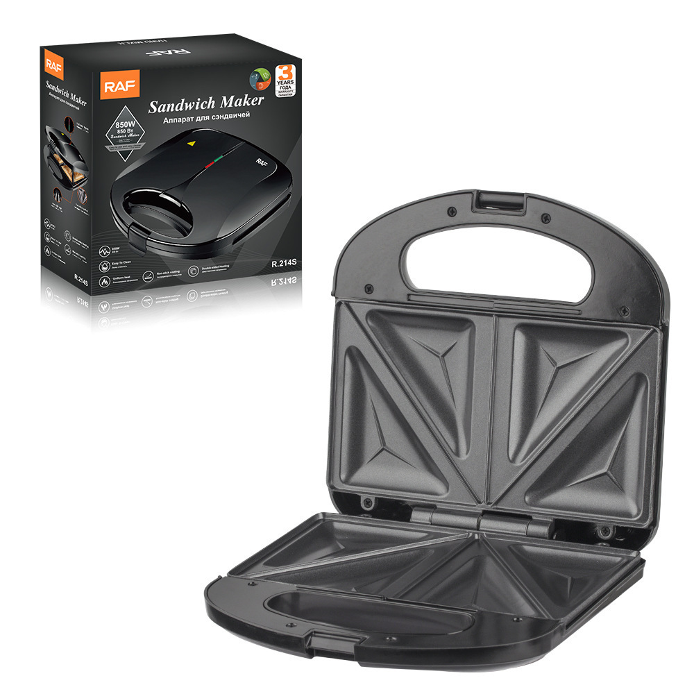 Sandwich machine bread toaster 2-piece non-stick 750W black