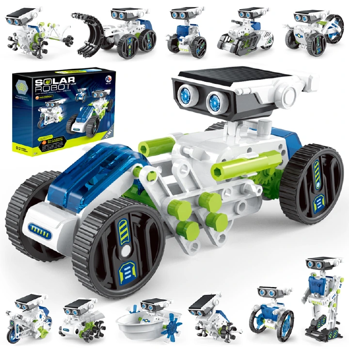 Intelligent DIY Handmade Robot Solar Electric 12-in-1 Educational Toy for Children's Assembly