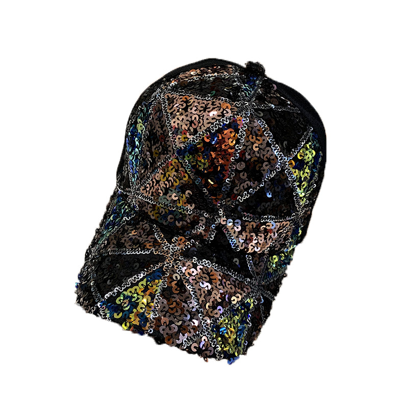 Summer mesh sequin hat - breathable, sun-protective, sun-shielding baseball cap, fedora style hat