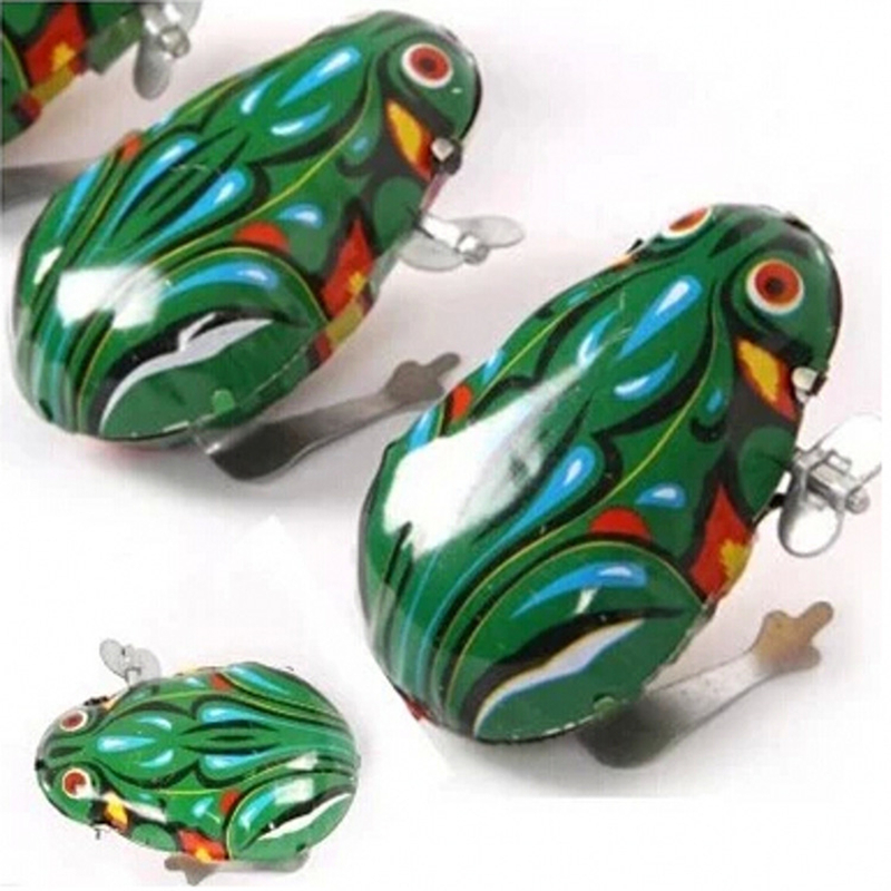 Classic Tin Clockwork Clockwork Toy Jumping Frog Children's Vintage Toy Boy Boy Education Baby Baby Classic Toy Wind Up Toys