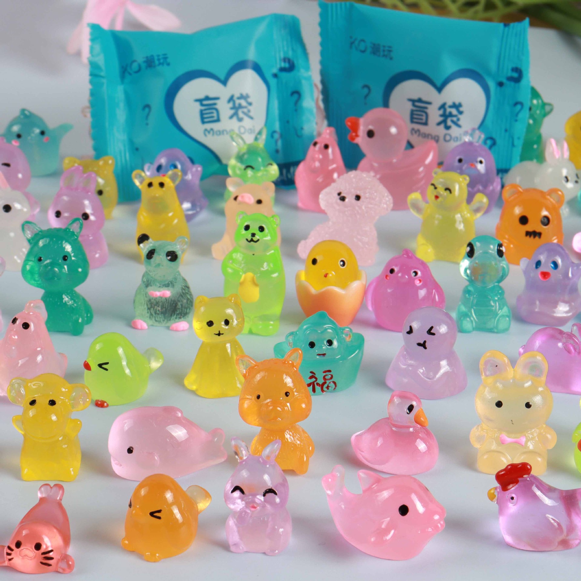 10pcs Cute Animal Geometry Food & Plant Luminous 3D Night Light Adult Ornament Miniature Toy