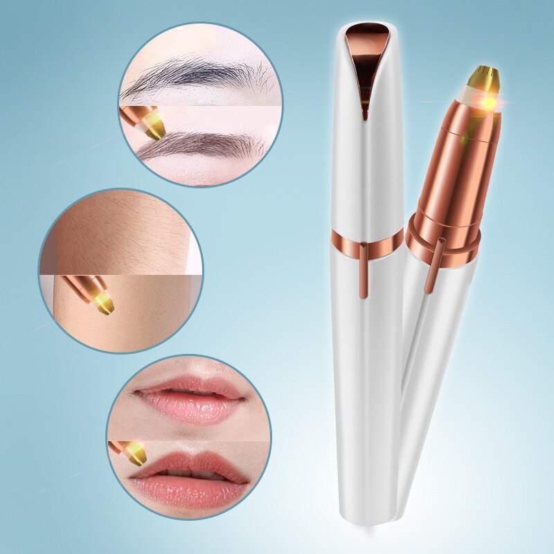 Womens Electric Eyebrow Trimmer Eye Brow Shaper Pencil Face Hair Remover For Women Automatic Eyebrow Shavers Pocketknife view 3