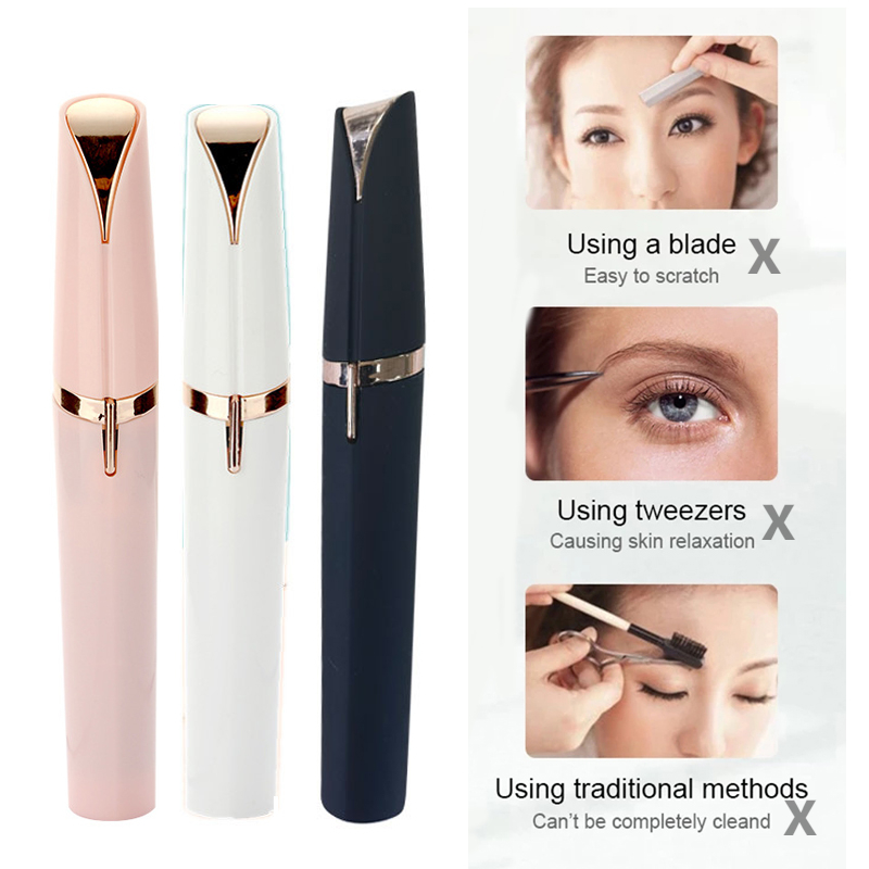 Womens Electric Eyebrow Trimmer Eye Brow Shaper Pencil Face Hair Remover For Women Automatic Eyebrow Shavers Pocketknife view 5