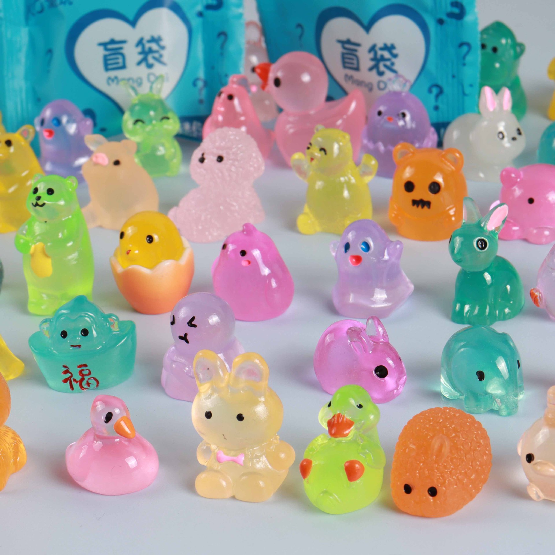 10pcs Cute Animal Geometry Food & Plant Luminous 3D Night Light Adult Ornament Miniature Toy