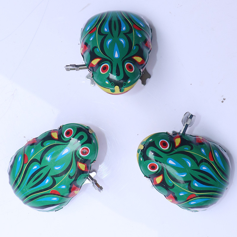 Classic Tin Clockwork Clockwork Toy Jumping Frog Children's Vintage Toy Boy Boy Education Baby Baby Classic Toy Wind Up Toys