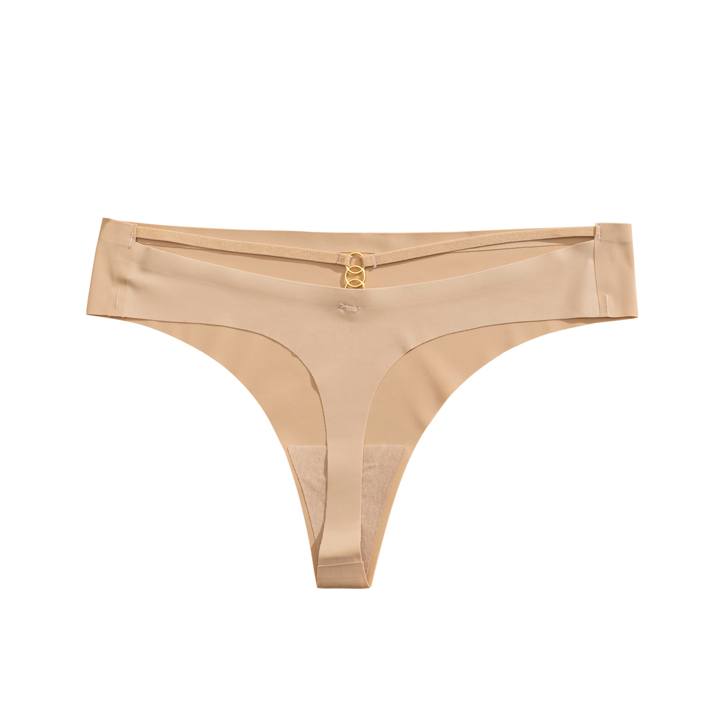 3pcs Simple Ice Silk Traceless Thongs Thin Sexy Women's Underpants Low Waist Sports Breathable Seamless Panties