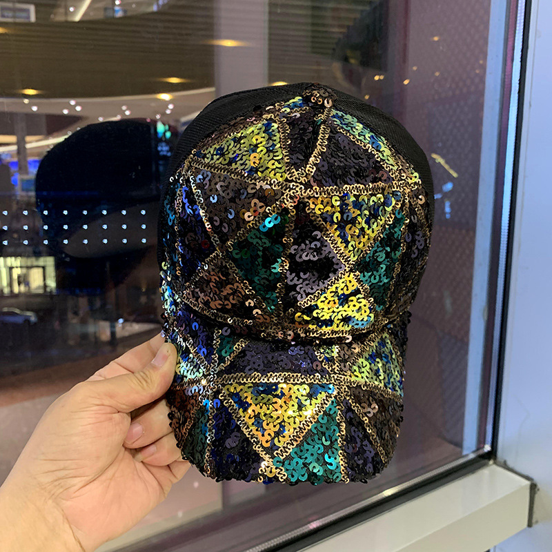 Summer mesh sequin hat - breathable, sun-protective, sun-shielding baseball cap, fedora style hat