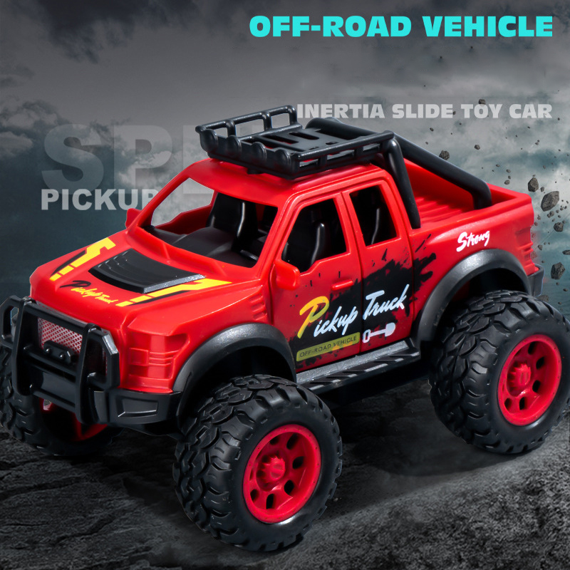 Children's Simulation Cool Buggy Toy Model Creative Realistic Inertia Buggy Pickup Truck Car Toys Pull Back Car Boy Toy Gifts