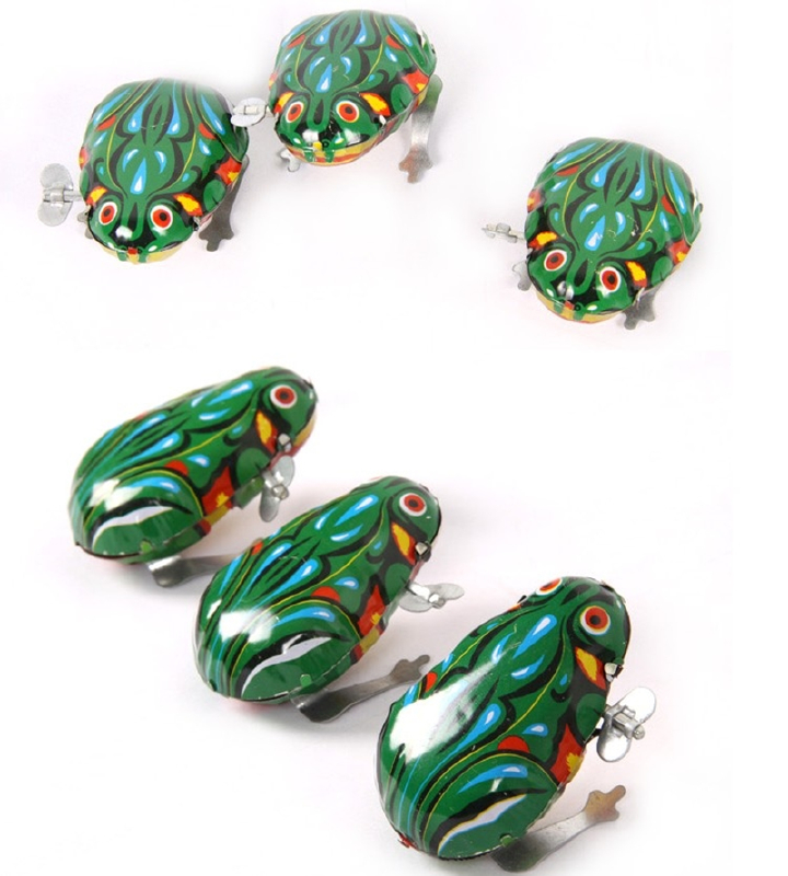 Classic Tin Clockwork Clockwork Toy Jumping Frog Children's Vintage Toy Boy Boy Education Baby Baby Classic Toy Wind Up Toys