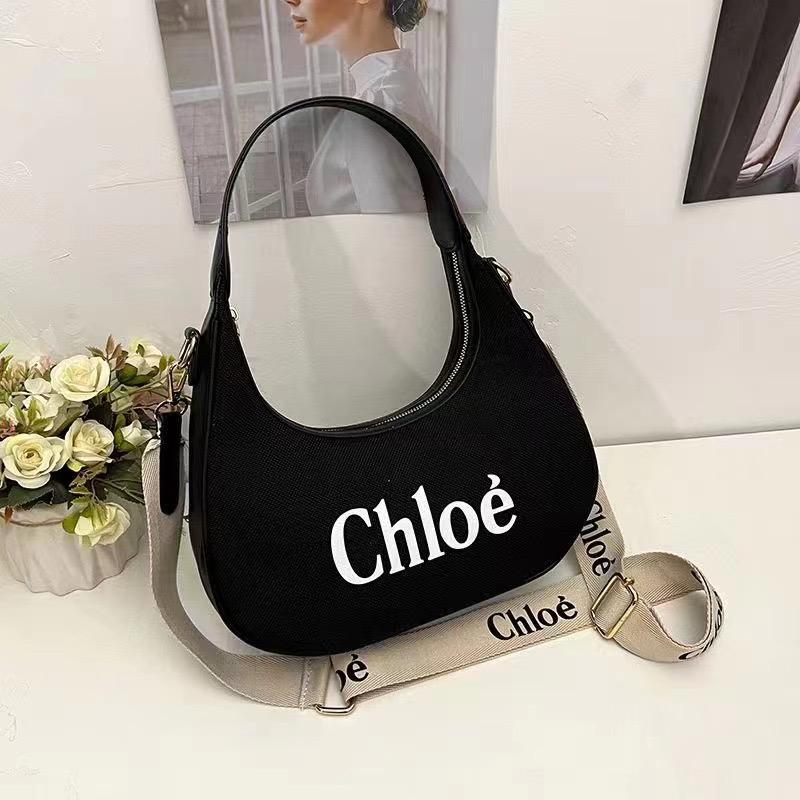 Chloe Small Leather Bag In Canvas for work, parties, or dates, and includes multiple carrying options.
