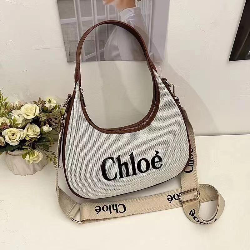 Chloe Small Leather Bag In Canvas for work, parties, or dates, and includes multiple carrying options.