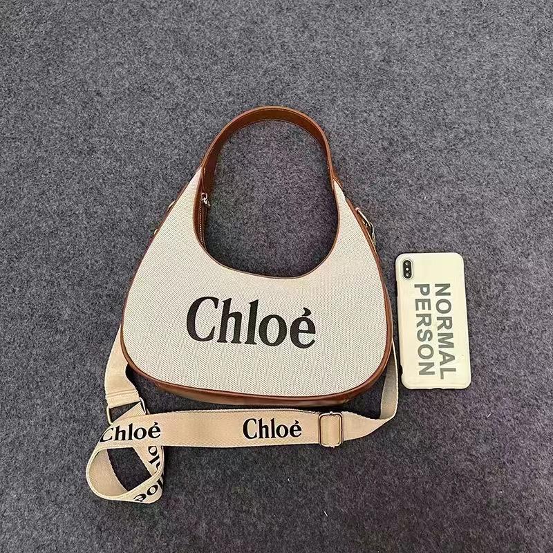 Chloe Small Leather Bag In Canvas for work, parties, or dates, and includes multiple carrying options.