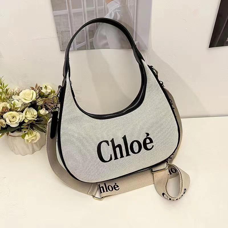 Chloe Small Leather Bag In Canvas for work, parties, or dates, and includes multiple carrying options.
