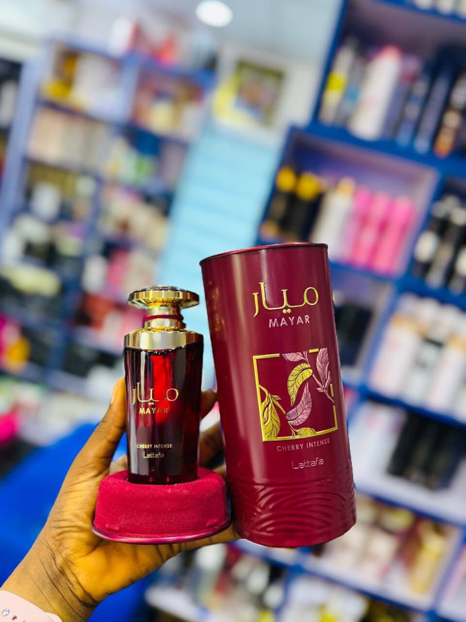 Lattafa Mayar Cherry Intense Eau de Parfum, a unisex fragrance launched in 2024.