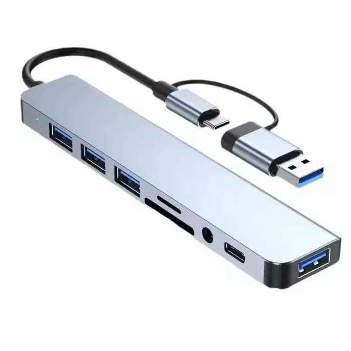 BRAND NEW TYPE C ADAPTER 8 IN 1 USB 3.0&USBC TO USB 3.0& USB2.0 HUB ,USB C &TF/SD &AUDIO 8 IN 1