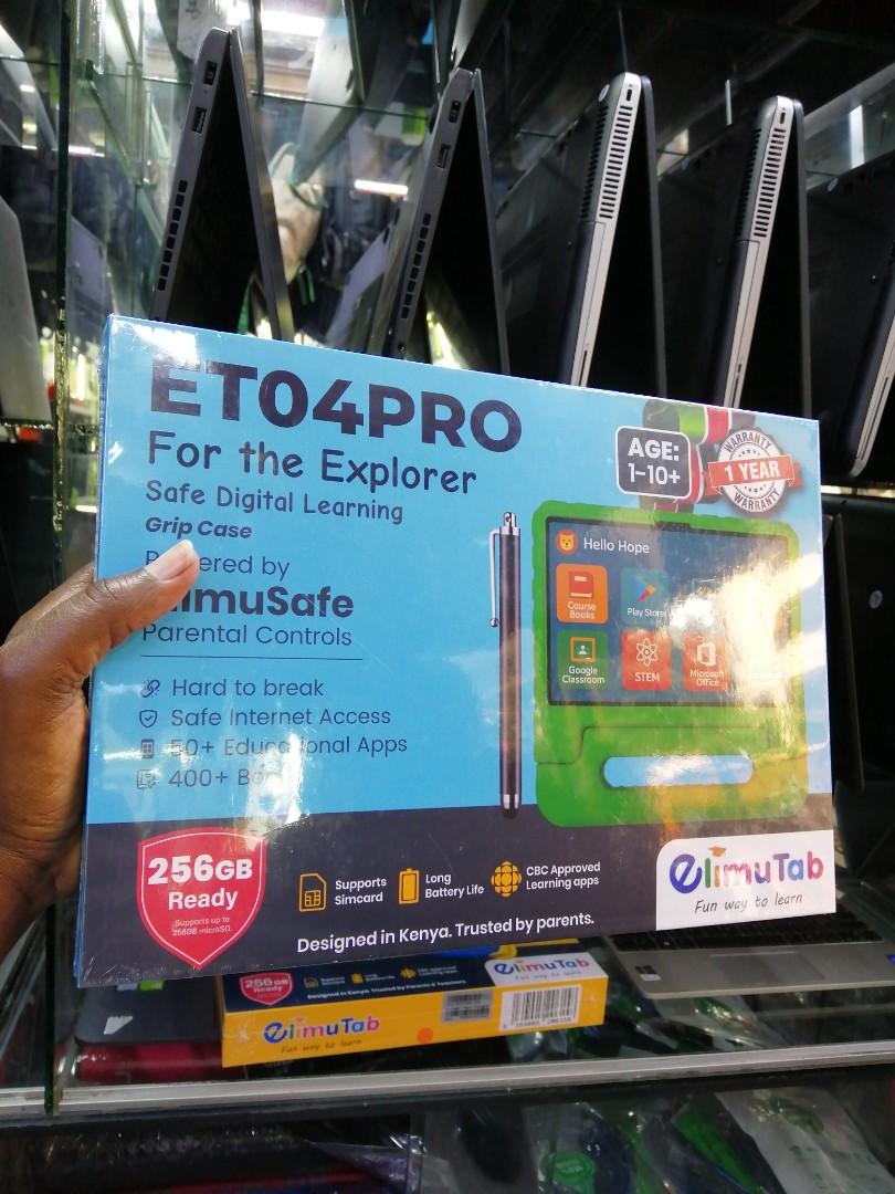 ELIMUTAB ET04PRO MEMORY 32GB TABLET ANDROID 10 SIM CARD SUPPORT 7"SCREEN  ASSORTED COLOURS AGE-1TO 10 YRS.
