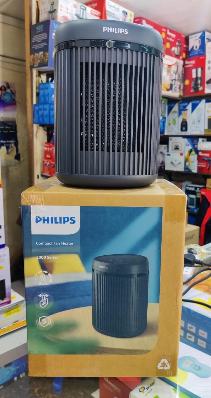 Philips CX2120/01 2000 Series Compact Ceramic Fan Heater, 1500W with 5 Modes and Rapid 2-Second Heating – Dark Grey