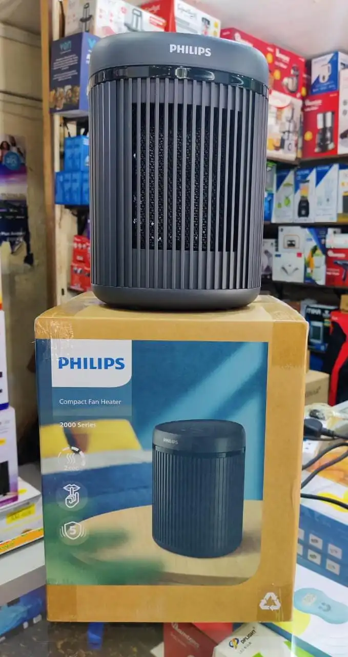 Philips CX2120/01 2000 Series Compact Ceramic Fan Heater, 1500W with 5 Modes and Rapid 2-Second Heating – Dark Grey